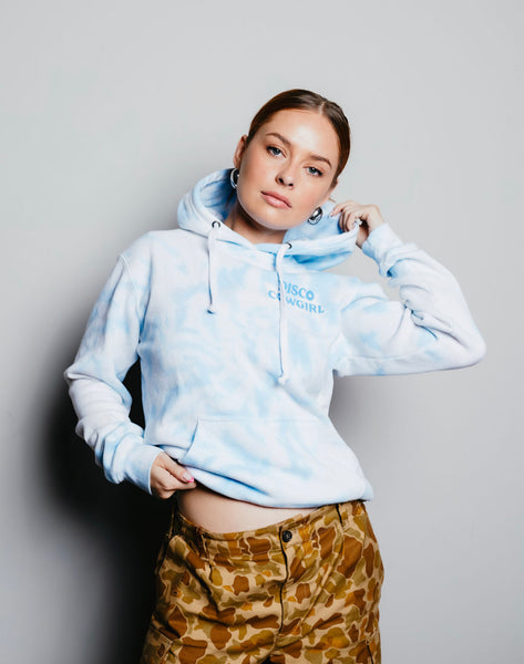 Blue tie die hoodie hot sale