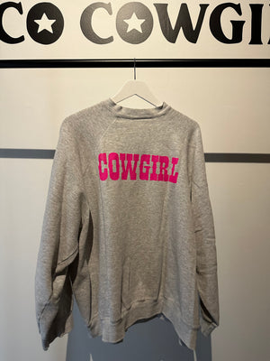 Vintage Westbound Pullover- pink on grey