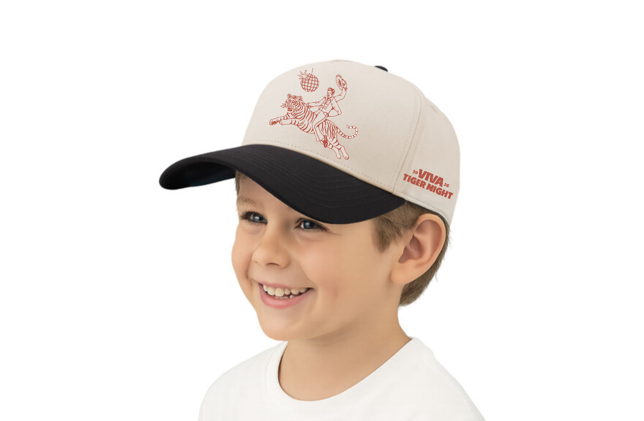 Viva Tiger Night Kids Hat- natural/black