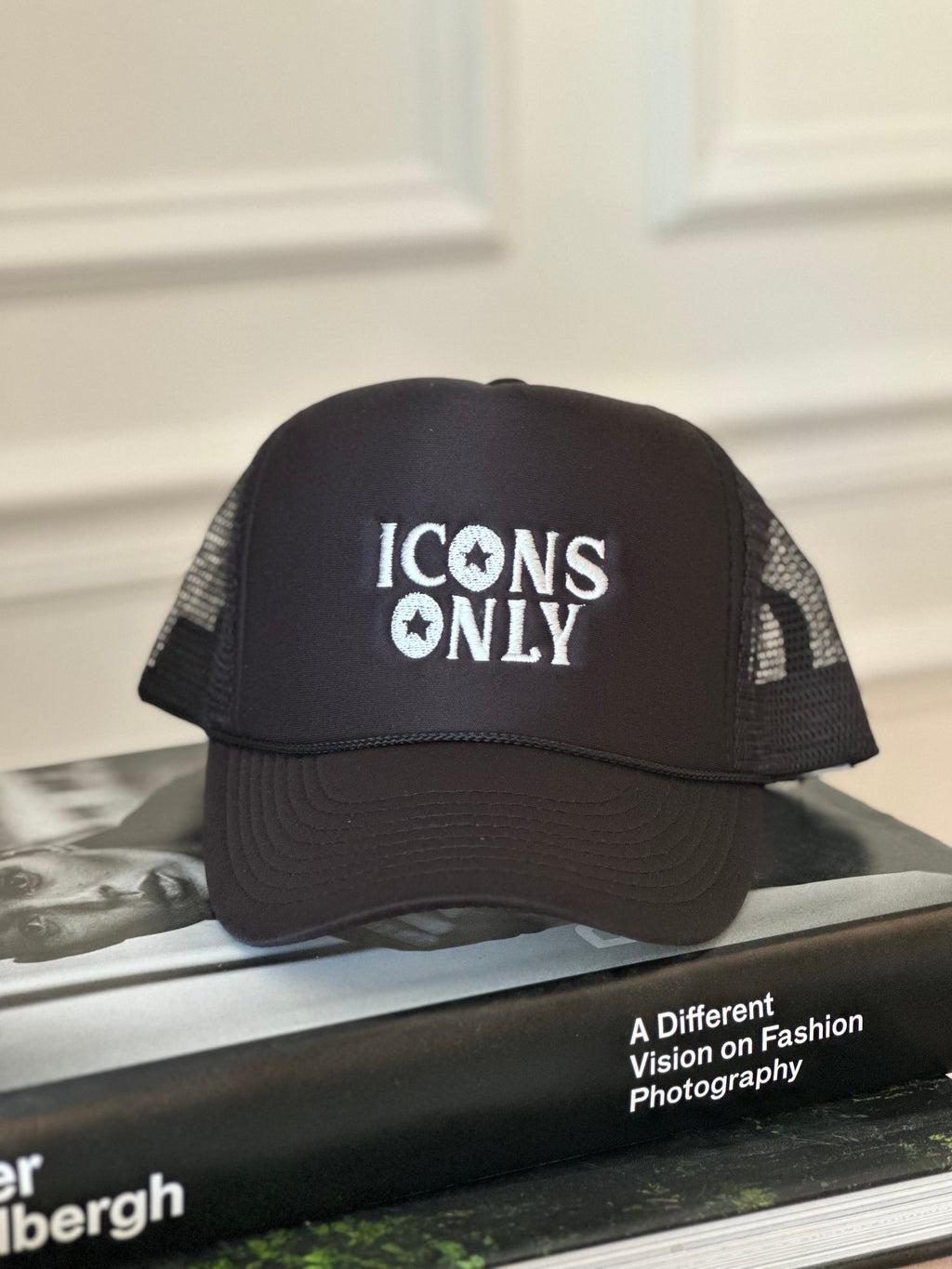 Icons Only Hat- white on black