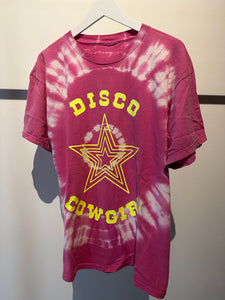 Vintage Western Radio Star Tee- pink tie dye