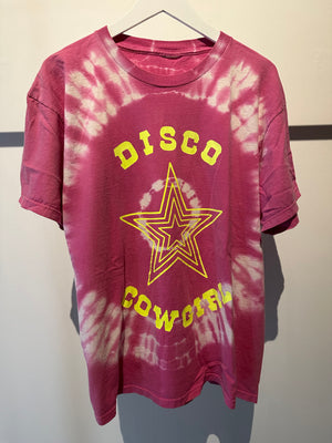 Vintage Western Radio Star Tee- pink tie dye
