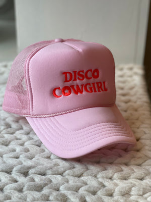 Foam trucker hat- hot coral on pink