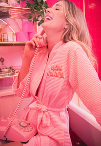Pink Waffle Bathrobe