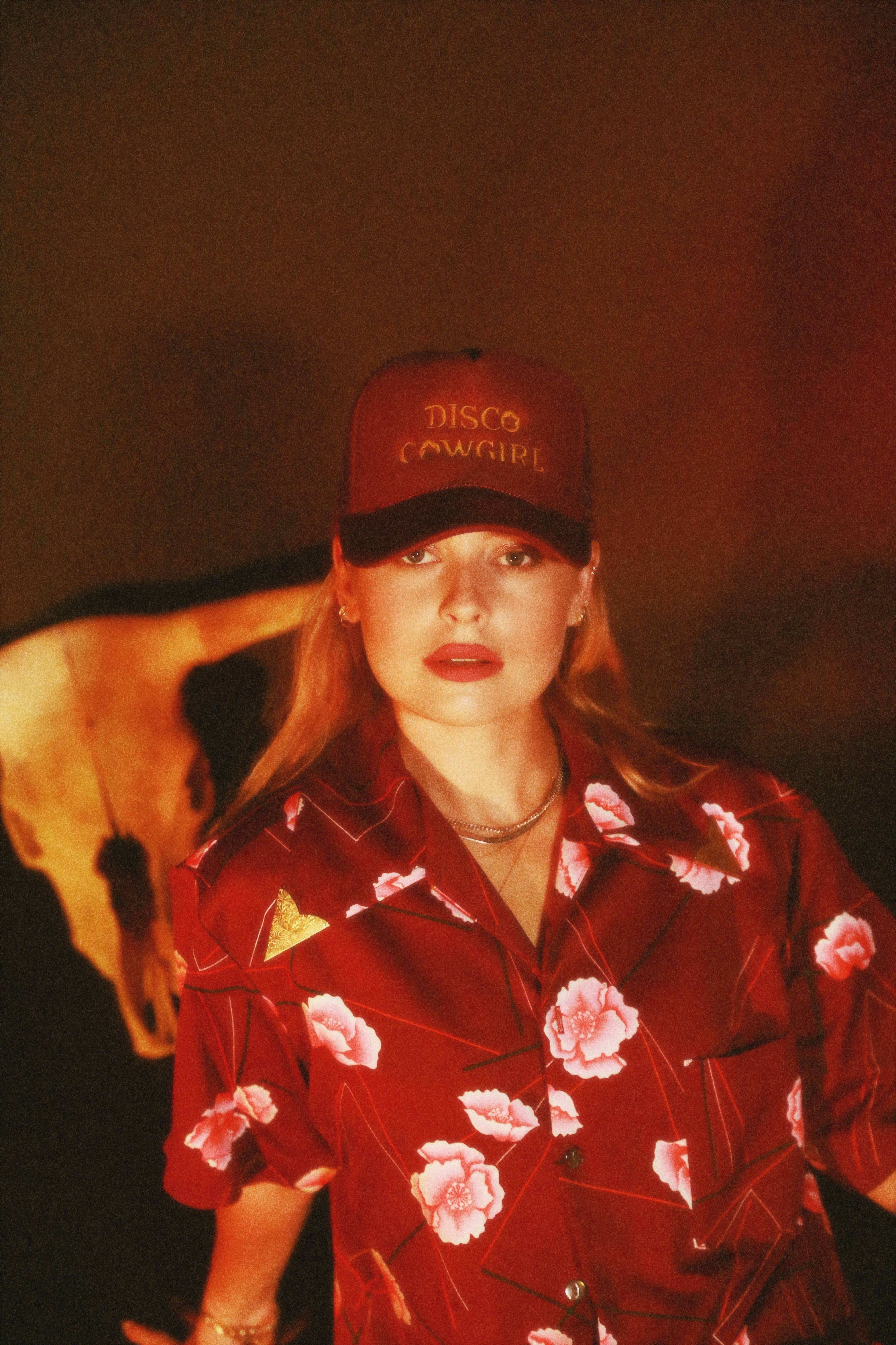 Foam Trucker Hat- vintage gold on rosewood