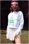 Cowgirl Pullover- green on white
