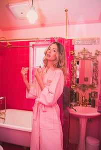 Pink Waffle Bathrobe