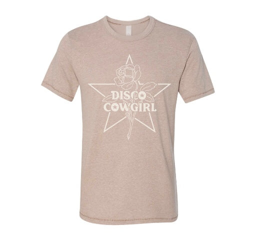 Cowgirl Tee- white on dust