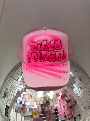 Foam Trucker Hat- pink airbrush