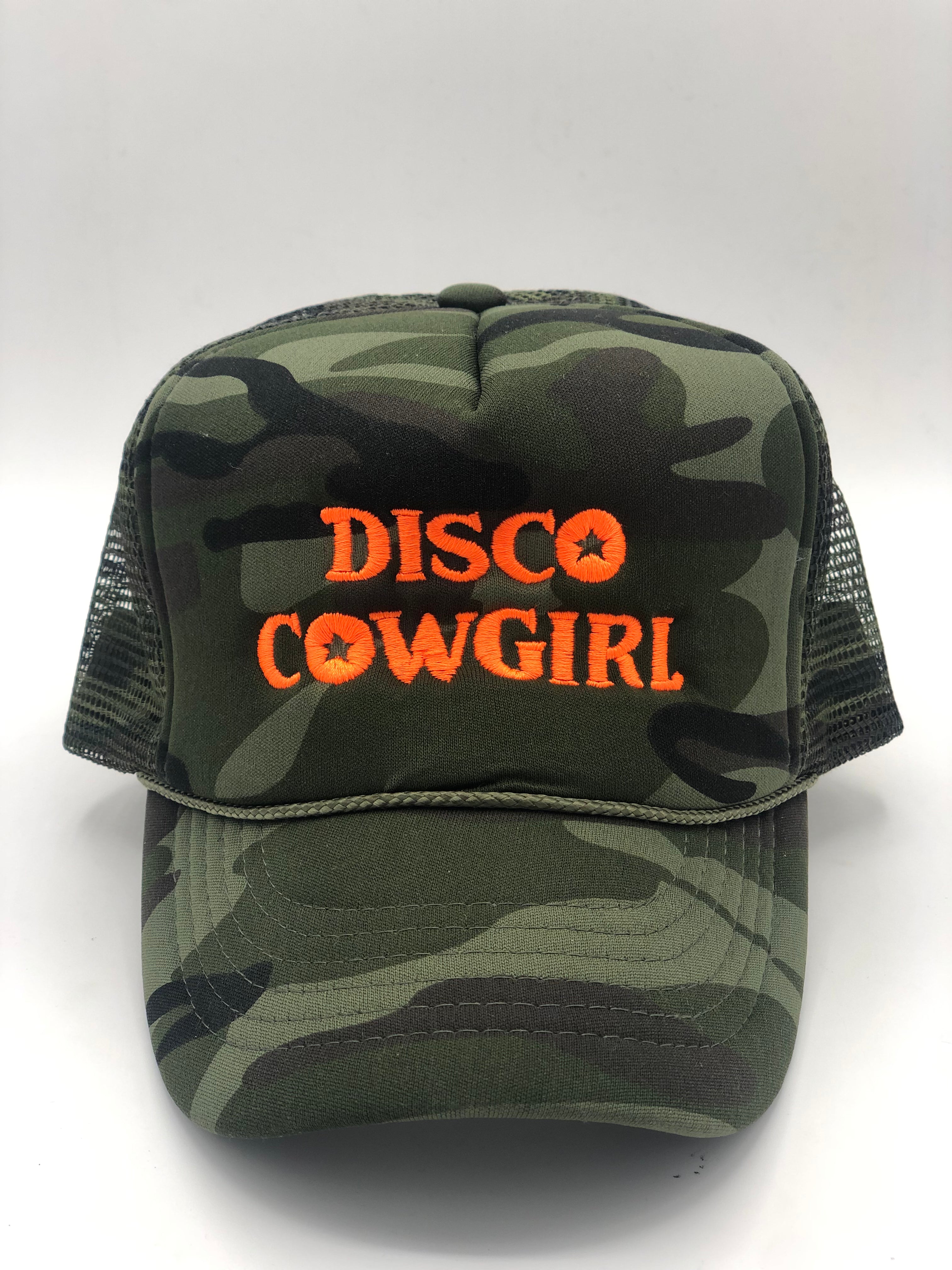 Foam Trucker Hat- neon orange on camo