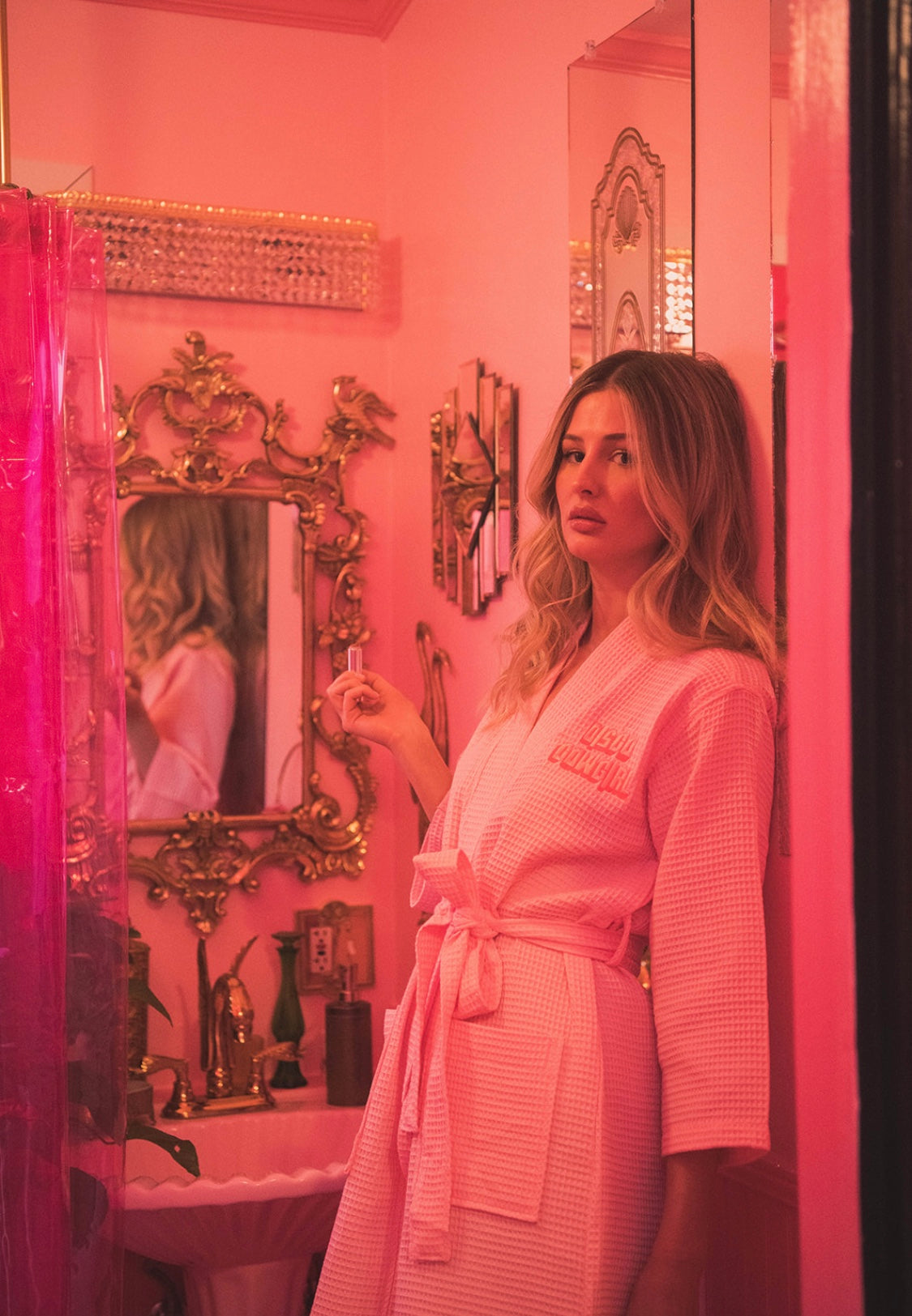 Pink Waffle Bathrobe Disco Cowgirl Pink Waffle Bathrobe Disco Cowgirl