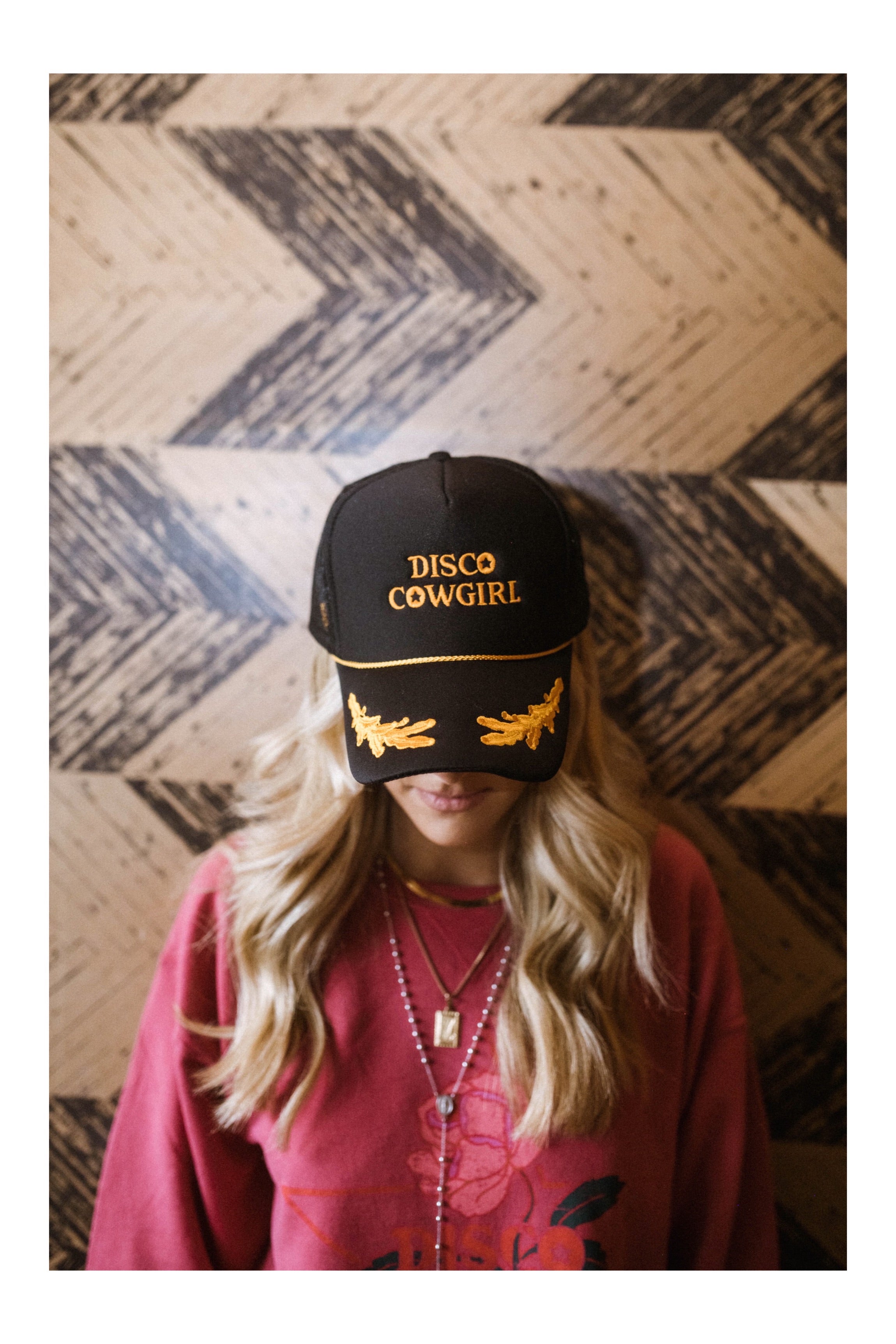 Foam Trucker Hat- vintage gold on black – Disco Cowgirl